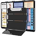 Nursing Clipboard Foldable-4 Layers Aluminum Nurse Foldable Clipboard Nursing Medical Edition Cheat Sheets, Nursing Pocket Size Pen Clip Pocket Clipboard for Nurses Students School and Doctors-Black