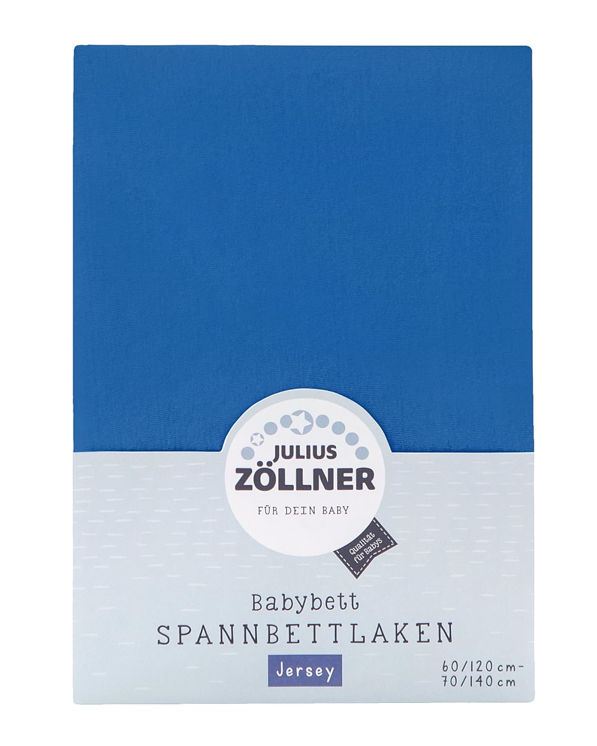 Julius Zöllner 8320113300 - Spannbetttuch Jersey für das Kinderbett, Größe: 60x120 / 70x140 cm, Farbe: blau
