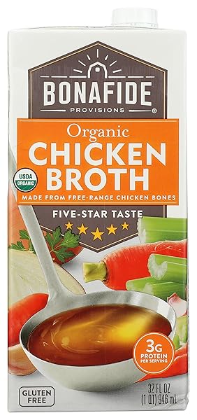 BONAFIDE PROVISIONS ORGANIC CHICKEN BROTH, SHELF STABLE 32 FL OZ