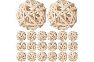 LALAFINA 60pcs Wicker Rattan Balls Christmas Decor Rattan Balls Decorative Potpourri Bowl Filler Beige