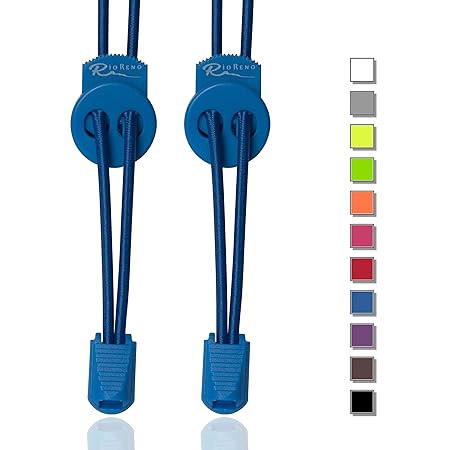 RioReno Elastische Schnürsenkel mit Schnellverschluss Schnellschnürsystem ohne Binden, schleifenlose Schnürsenkel, Gummi Schn
