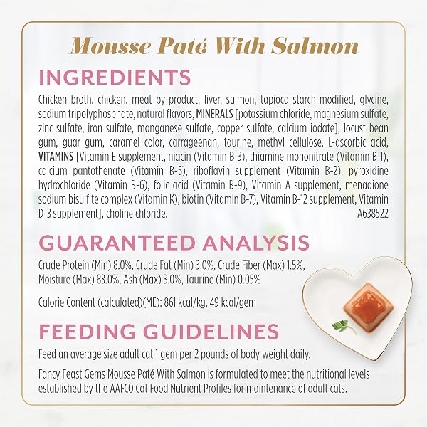 FANCY FEAST GEMS PATE CAT FOOD MOUSSE SALMON OR TUNA AND A HALO OF SAVORY GRAVY WET CAT FOOD VARIETY PACK – (1) 8 CT. BOXES – 8 CT. BOX