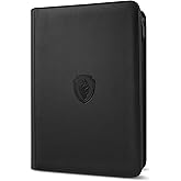 Premium Zip Card Binder, Fabmaker 9 Pocket Trading Card Binder PU Cover | Zipper Card Collection Album for 360 Cards, Sturdy 