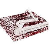 Eddie Bauer - Throw Blanket, Super Soft Reversible Sherpa Fleece Bedding, Cozy Plaid Home Decor (San Juan Red Clay, 50" x 60")