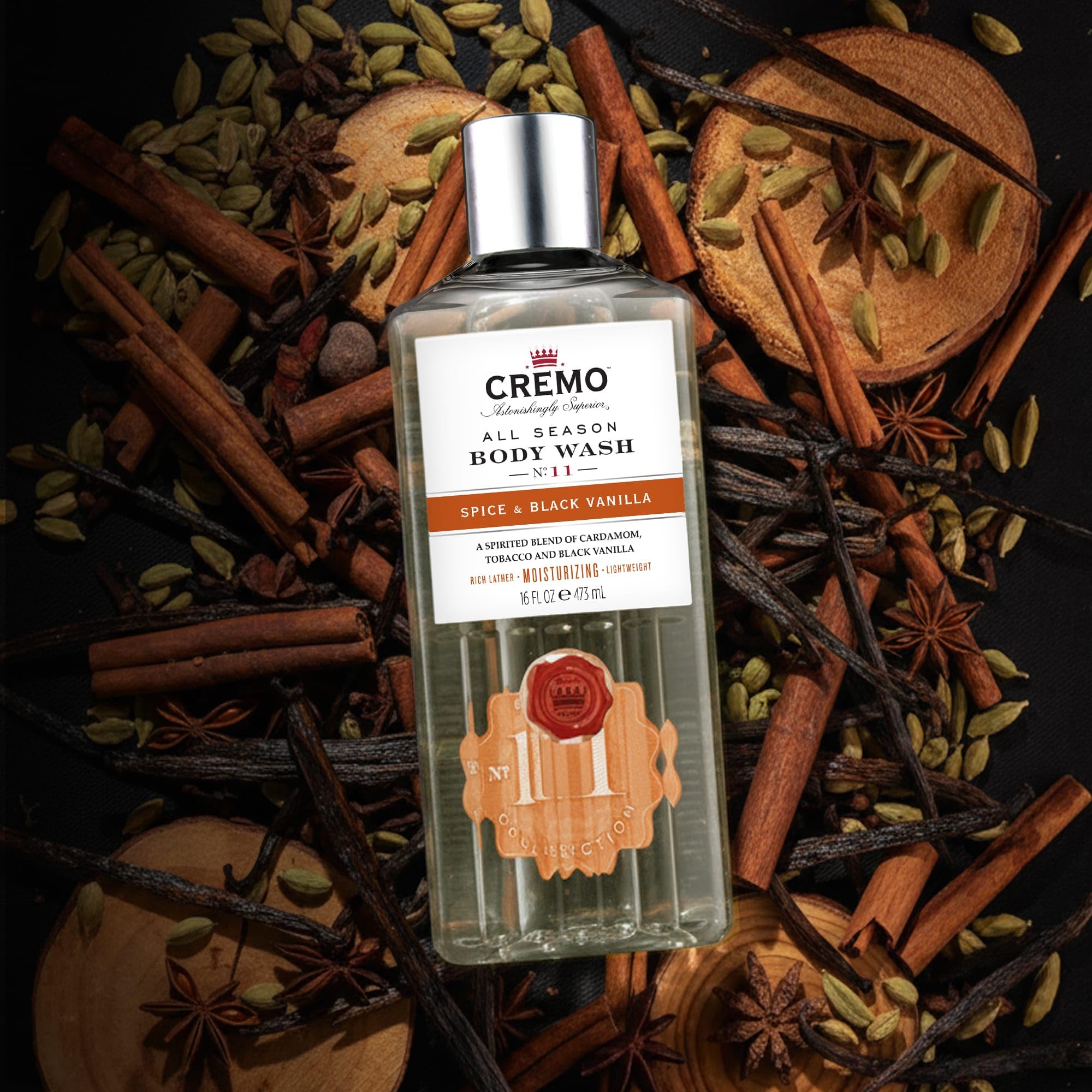 CREMO SPICE & BLACK VANILLA BODY WASH - DUSCHGEL - REICHHALTIG & FEUCHTIGKEITSSPENDEND - 473ml 3