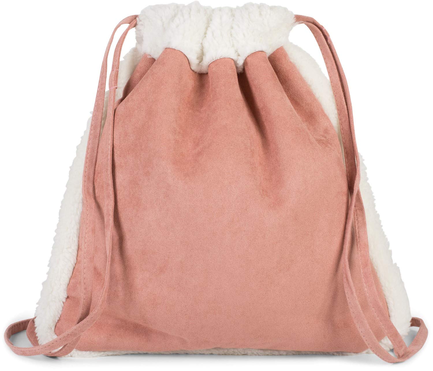 styleBREAKER gym bag edged with a soft finish and lined with teddy bear fur, rucksack, bag, unisex 02012309, color:Old Rose