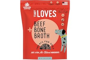 Farmland Traditions Tiny Loves Jerky Trainer Treats for Dogs w/Bone Broth (Beef, 32 oz.)