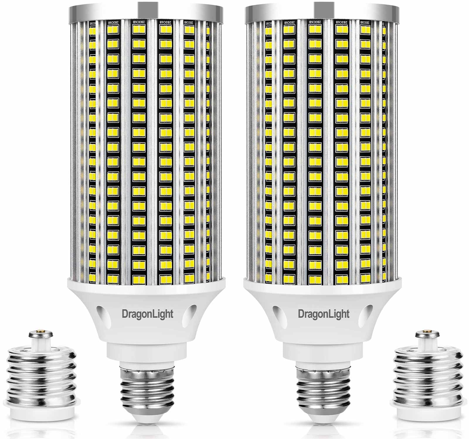 DragonLight 60W Super Bright LED Corn Light Bulbs (200 Watt Metal Halide/HID/HPS Replacement) - E27/E40 Base LED Lamp - 6000K Daylight 7200 Lumens, Pack of 2 — image 1