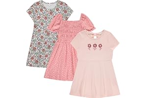 BTween 3 Piece Girls Summer Dress Set Short Sleeve Casual Skater Dresses