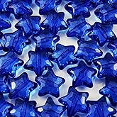 50pcs Acrylic Crystal Star Beads 20mm Star Shape Faceted Beads for Jewelry Making Bracelet Necklace Key Chains DIY Crafts(Sapphire Blue)