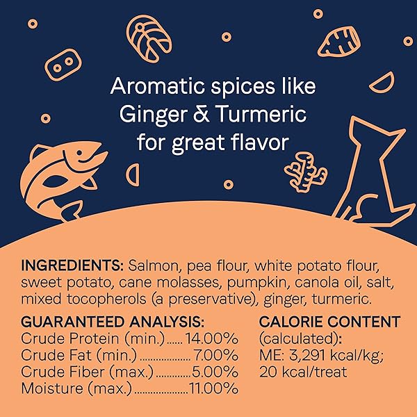 CANIDAE PURE DOG TREAT BISCUITS WITH SALMON & SWEET POTATO, 11 OZ, GRAIN FREE