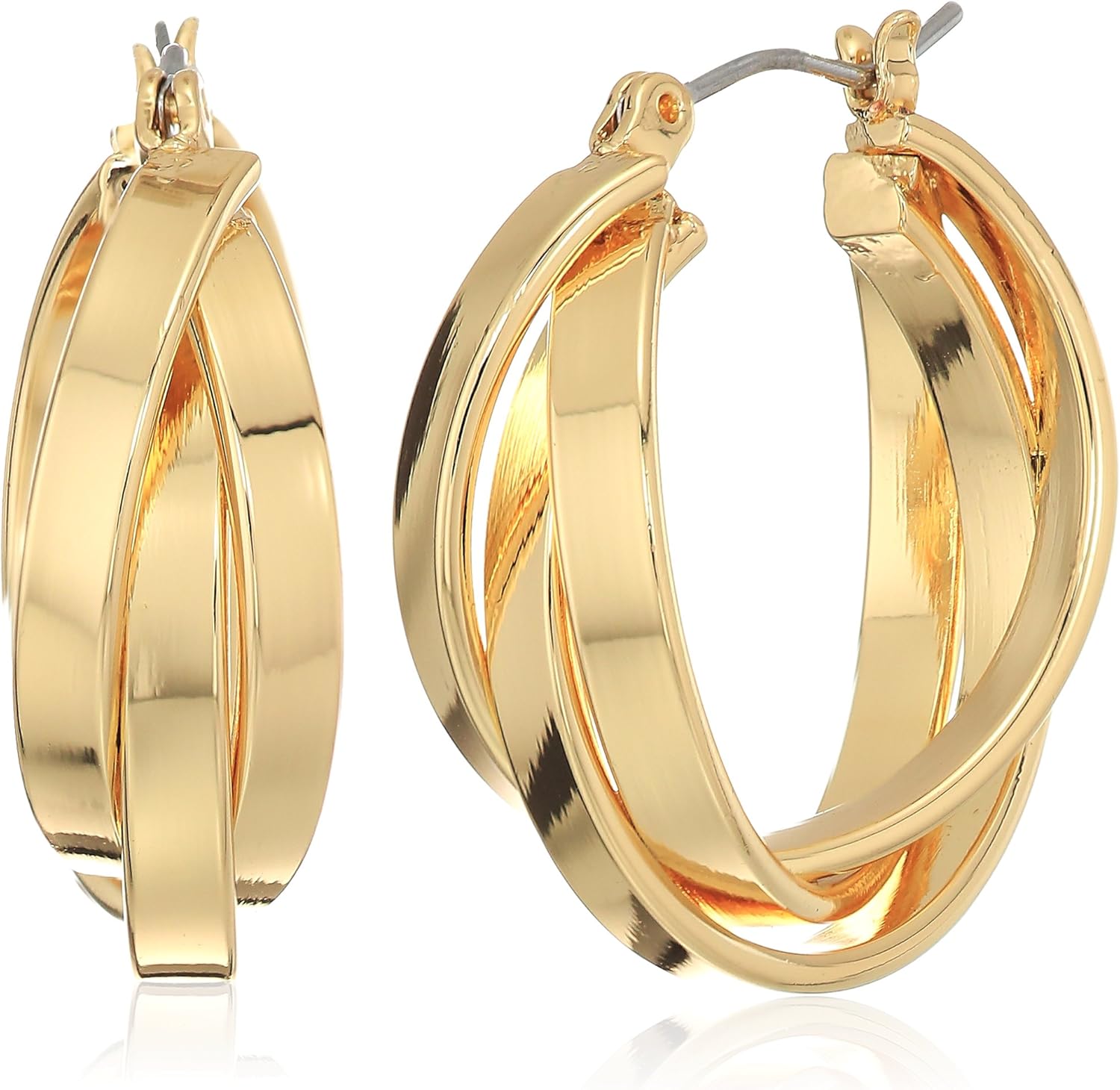 Napier GoldTone Layered Hoop Earrings Jewelry