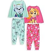 Paw Patrol Skye & Everest Girls Pajama Set Pack of 2 | Kids Pink & Grey Graphic Long Sleeve Top & Long Leg Bottoms