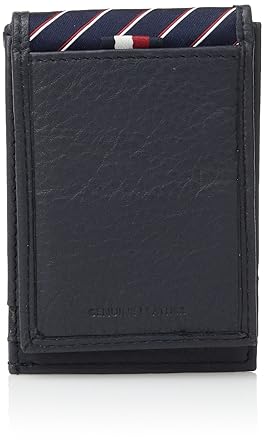 Tommy Hilfiger Men S Rfid Leather Front Pocket Wallet With Magnetic Money Clip Navy 1siz - 