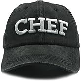 Men's Chef Baseball Cap Embroidered Adjustable Washed Dad Hat Snapback