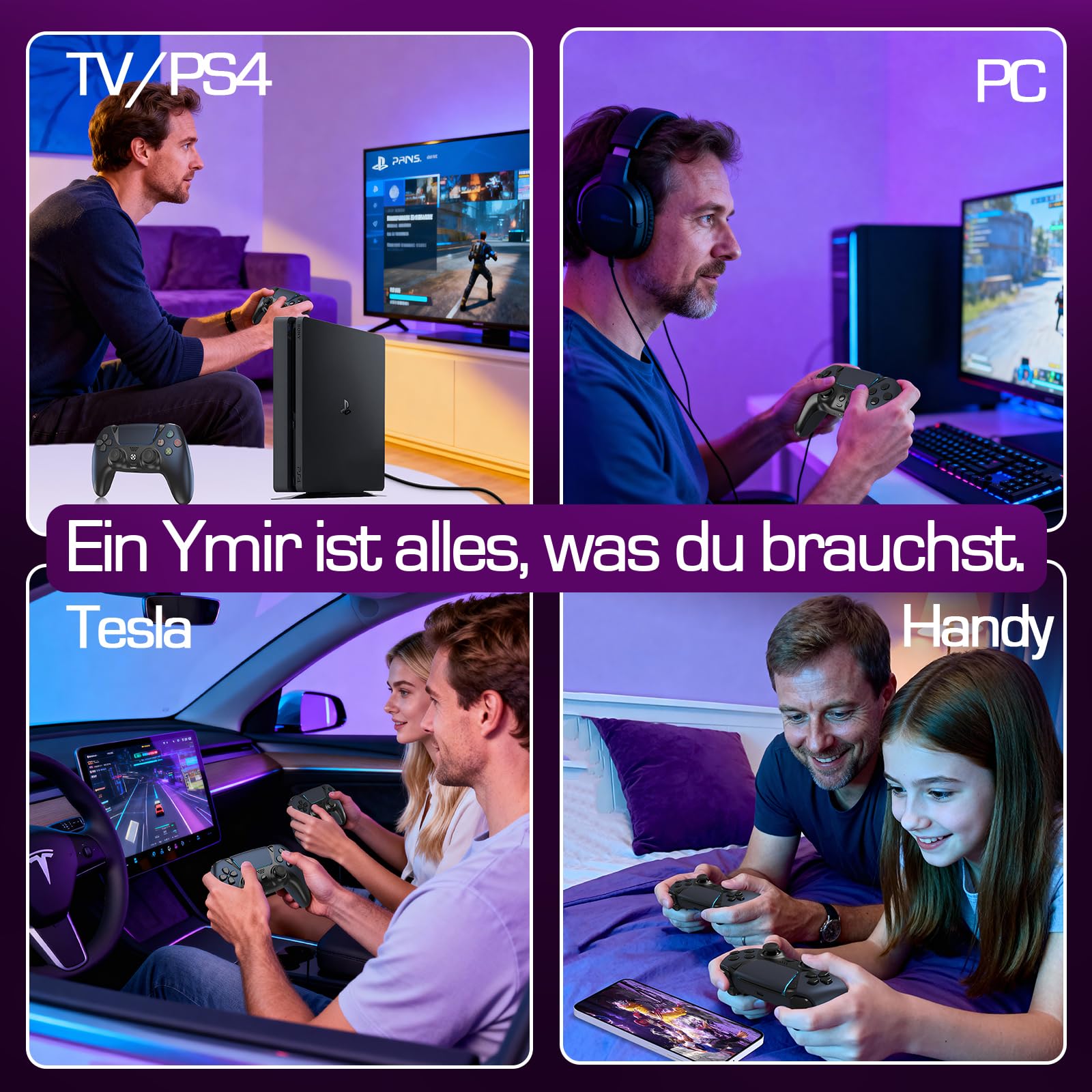 Ymir Wireless Luna Controller für Fire TV Stick,Gaming Controllers Alternative for Luna,PC Bluetooth Gamepad für Tablet Android Handy,ALPS Joysticks ohne Drift Turbo Gyro 1200mAh Akku Schwarz 3
