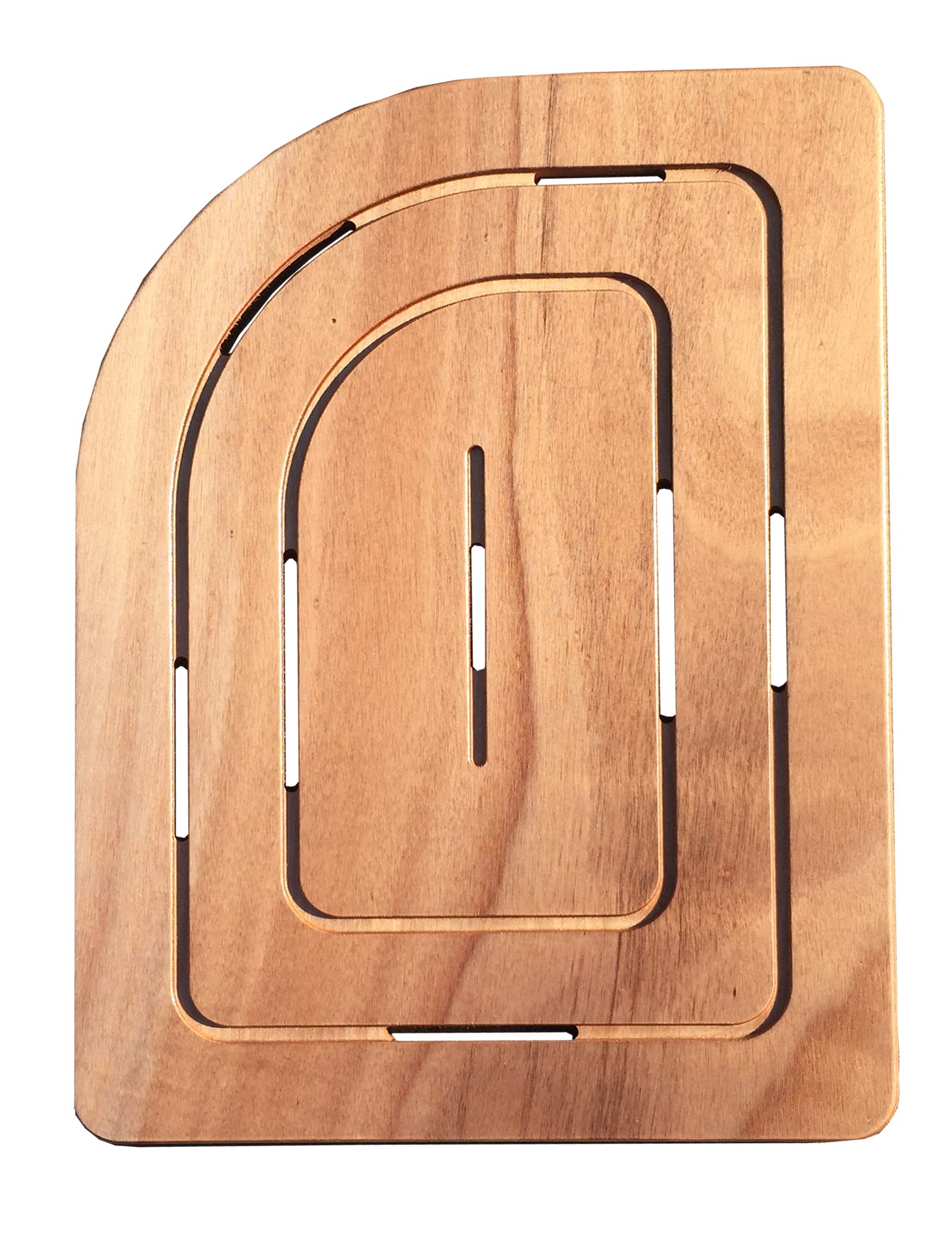 Castelmerlino 225 Shower Board in Marine Plywood by Okumè cm 74.5 x 55 Angle D x Rounded for Shower cm 90 x 70