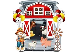 80UNCLEKIMBY Trunk or Treat Car Decorations Kit - Halloween Farm Theme Decor with Backdrop Balloons for Truck SUV Garage Outdoor - Style 1