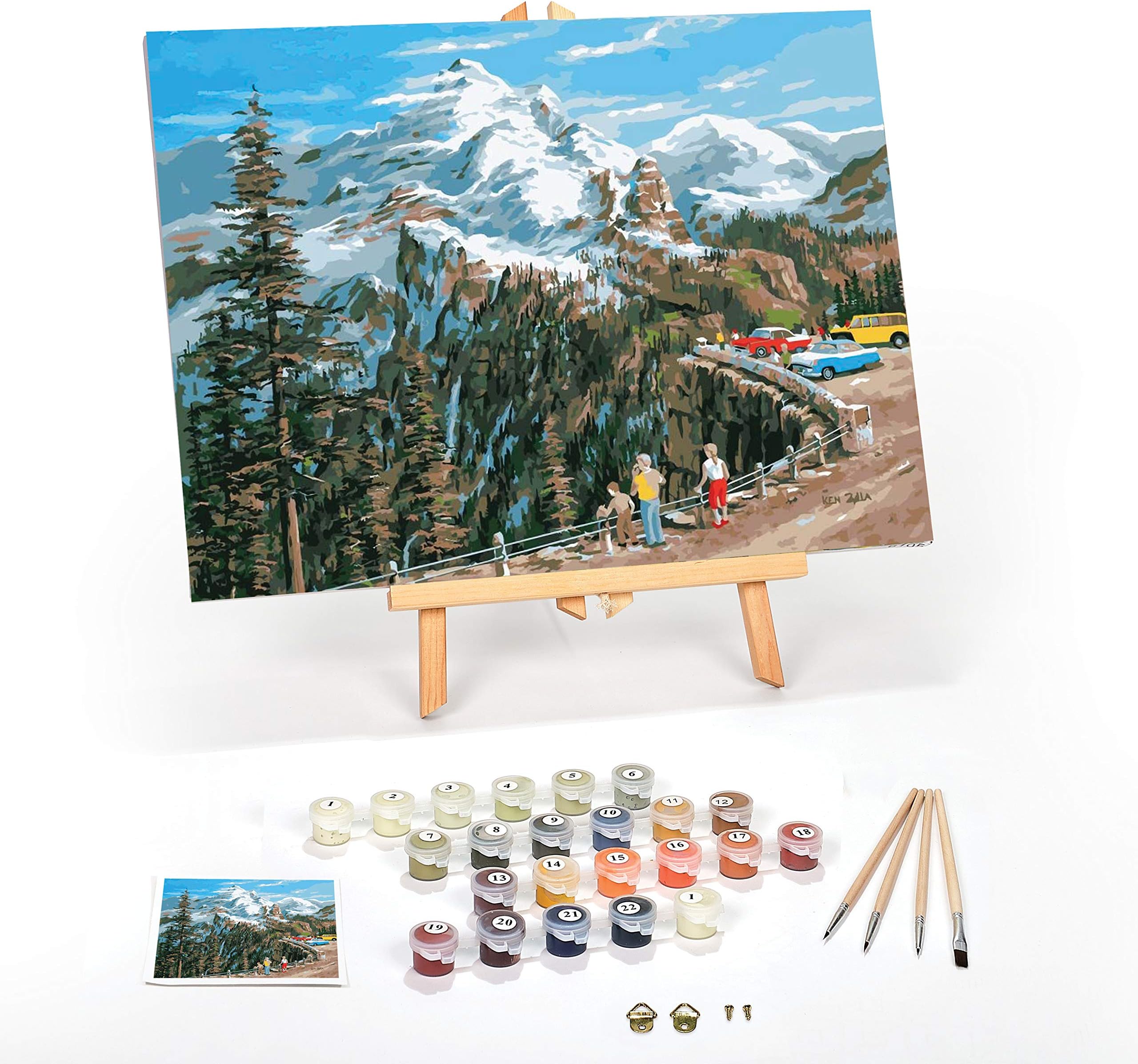 LedgebayDIY Paint by Numbers Kit for Adults Framed Canvas: Beginner to Advanced Paint by Numbers Kit, Kits Include Acrylic Paint Set Brushes Tabletop Easel (Morning Glory 12" x 16" Framed)
