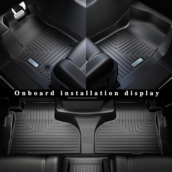 SANBAN-AXE FLOOR MATS FOR 2021-2024 2025 CHEVROLET SUBURBAN 7 SEATS (2ND ROW BUCKET SEATS)(NOT FIT 8 SEATS)/ GMC YUKON XL(ONLY XL) & TRUNK MAT TPE FLOOR LINERS & CARGO LINER FOR CHEVY