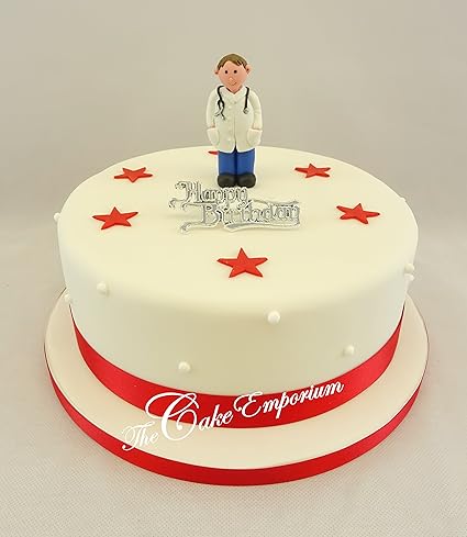 Ensemble De Decoration Pour Gateau D Anniversaire Avec Une Figurine De Docteur Des Etoiles En Pate A Sucre Un Ruban Et Un Motif Happy Birthday Amazon Fr Cuisine Maison