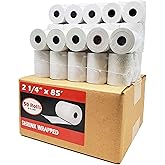 (50 Rolls) 2 1/4 x 85 Thermal Paper Receipt Rolls 2.25 x 85 ft, 55 GSM Premium Quality German Paper Fits All Credit Card Terminals Verifone VX510 VX570 FD50 BPA Free from BuyRegisterRolls