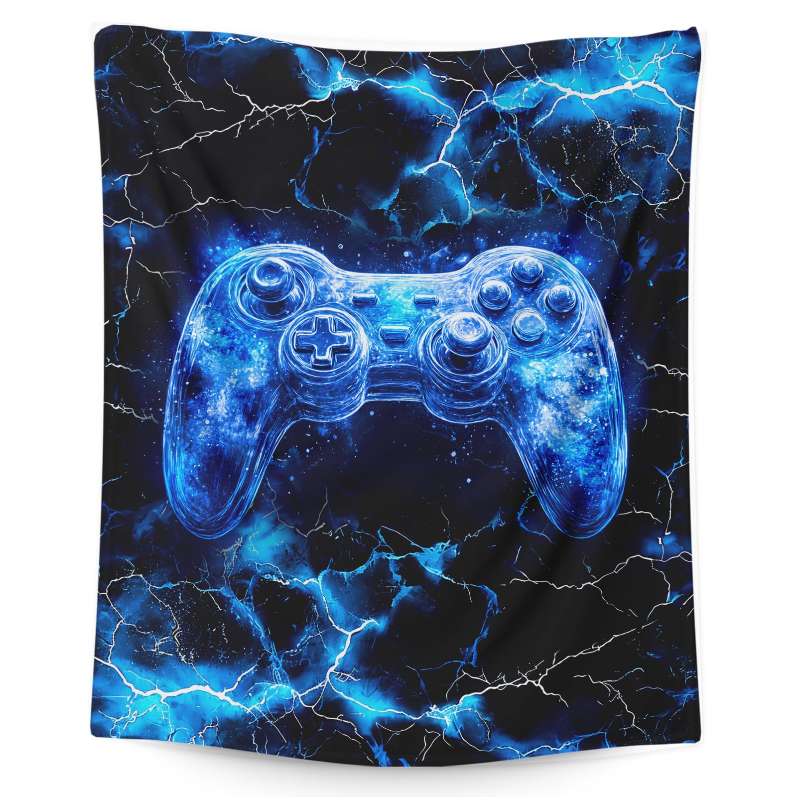 Photo 1 of Boys Throw Blanket Gamer Blanket for Boys 3-5 Gift for Son Grandson, Blue Fuzzy Cozy Soft Flannel 50 x 40 Inches Throws for Sofa Office Trip Chair