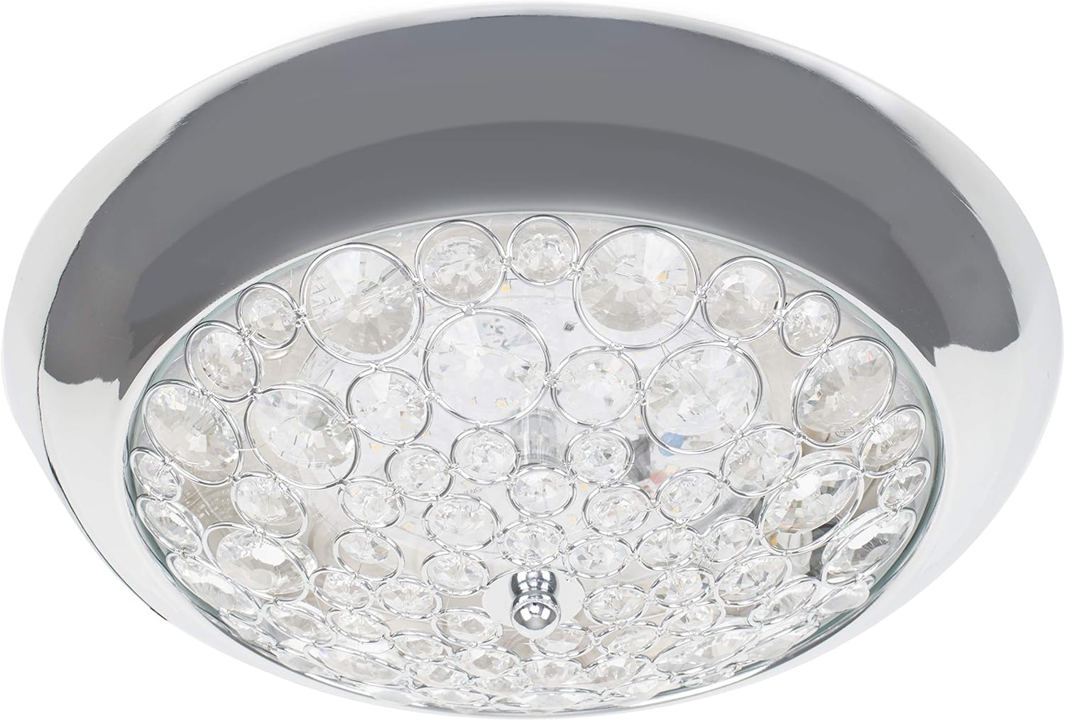 Modern IP44 Rated Brushed Chrome K5 Crystal Jewel Design Integrated LED