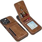 LOHASIC for iPhone 16 Pro Max Wallet Leather Case, Elegant PU Leather with RFID Flip Card Slots Kickstand Magnetic Clasp Durable Shockproof Protective Back Cover 6.9" 2024, Brown
