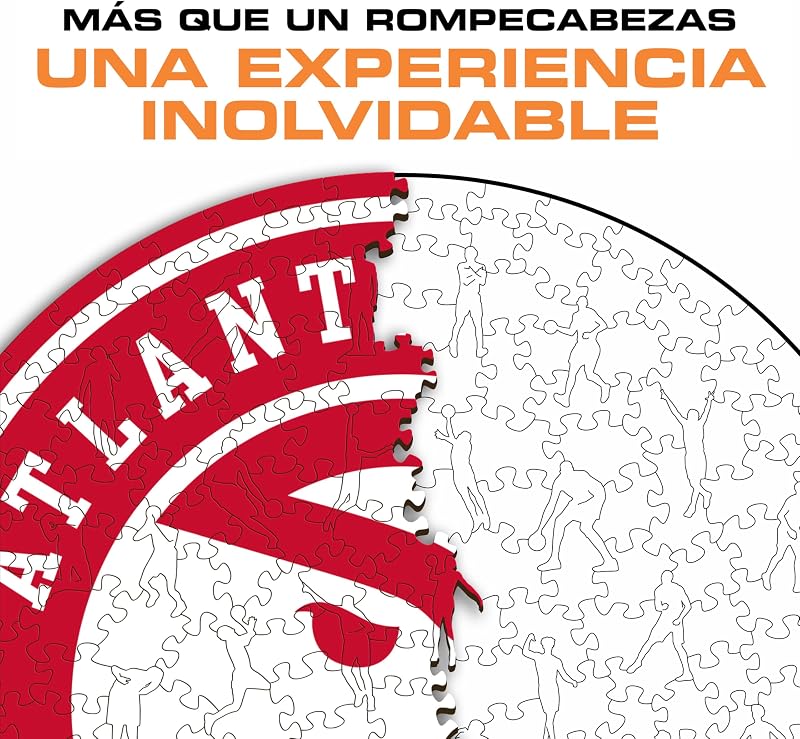 - Atlanta Hawks, Logo, Puzzle di Legno con licenza ufficiale NBA, 100% sostenibile, regalo per adulti e bambini, taglia S, 150 Pz — foto 3 di 4