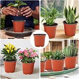 KINGLAKE 50 Pcs Plastic Plant Pots 15 cm Seedling Transplant Nursery Pots view 5