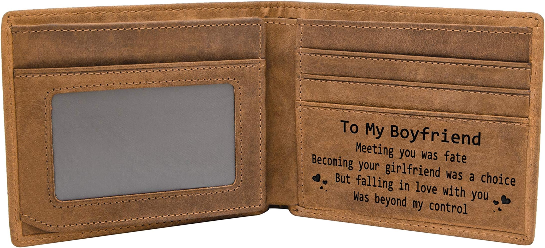 Engraved Custom RFID Blocking Bifold Stylish Wallet for Men Handmade Valentine's Day Christmas Gifts