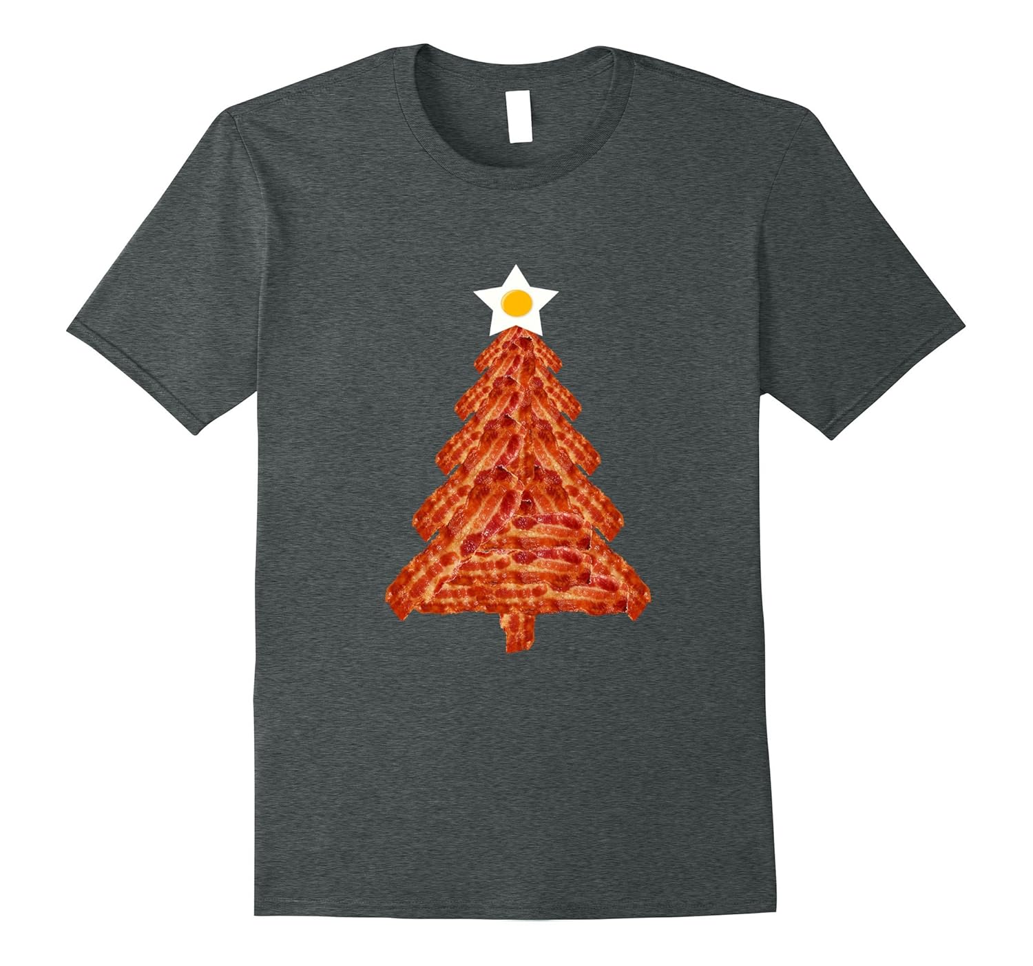 Bacon Christmas Tree T-shirt Breakfast Holiday Egg Star-ANZ