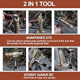 Kosibate Hand Auger Wrench Bushcraft Wood Drill Scotch Eye Tool w/ Leather Case view 6