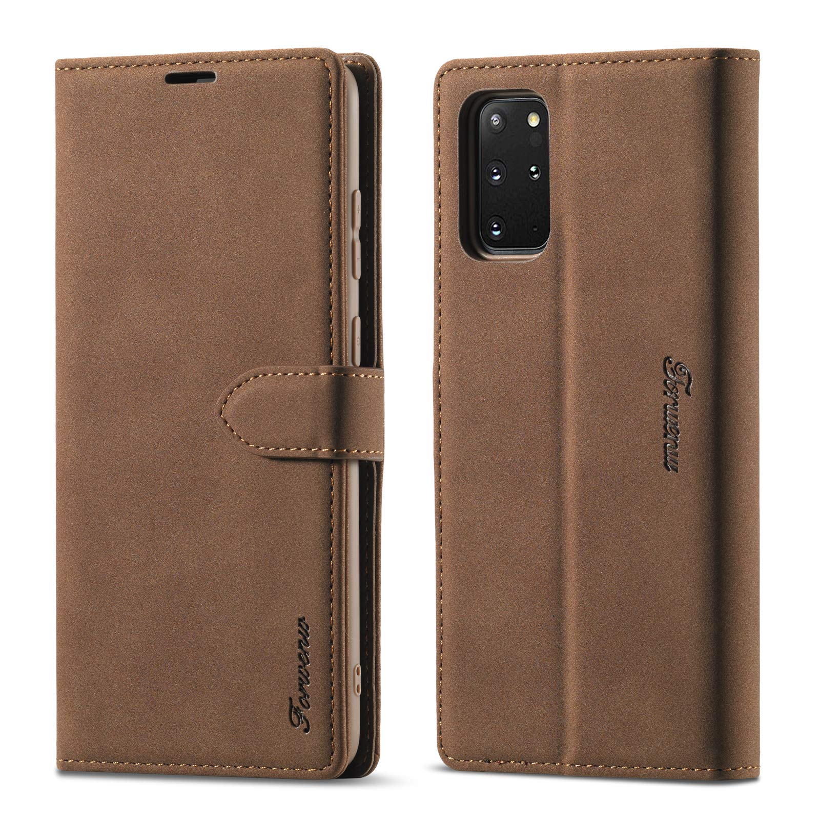 LOLFZ Wallet Case for Samsung Galaxy S20 FE 5G, Premium Leather Case with Card Holder Kickstand Magnetic Closure Shockproof Flip Case Cover for Samsung Galaxy S20 FE 5G - Brown