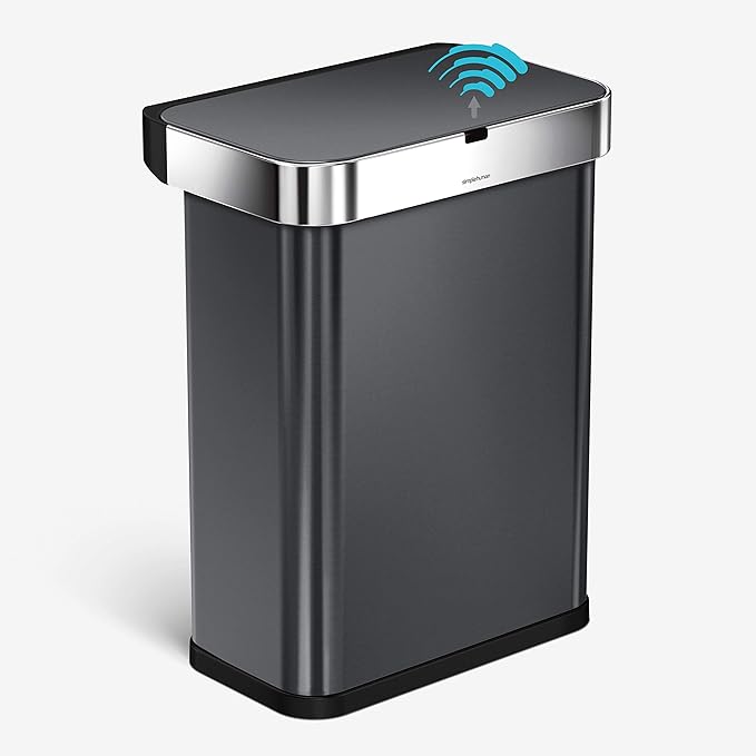 simplehuman ST2035 58L Rectangular Sensor Bin with Voice and Motion