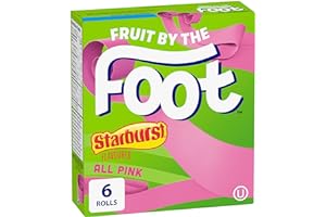 BETTY CROCKER FRUIT BY THE FOOT Strawberry Starburst Fruit Flavoured Snacks, Pack of 6 Rolls