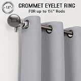 Rayyan Linen Ready Made Blackout Eyelet Curtains Pair 46x72 Grey Silver view 4