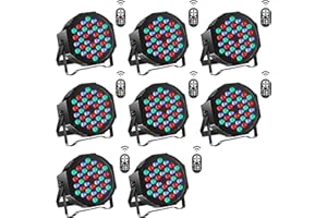 ZEMOJ Par Lights for Stage, LED Par Lights Corded RGB 7 Channel DJ Party Lights with Remote Control & DMX Sound Activated Stage Lighting Uplights for DJ Disco Party Church Birthday Dance Stage (8 Packs)