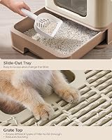 Feandrea Hidden Cat Litter Box with Hood Slide-Out Tray 15 kg Capacity view 4