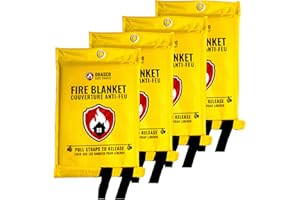 Skin Friendly & Safe to Handle Emergency Fire Blanket - Silicone-Coated Fiberglass - Essential for Kitchen, School, Hospital,