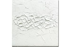 3Hdeko - 3D White Textured Abstract Canvas Wall Art Hand Painted Plaster Minimalist Wall Art White Paint Stroke Oil Painting, Neutral Wall Decor for Living Room Bedroom Office, 30"x30" Framed