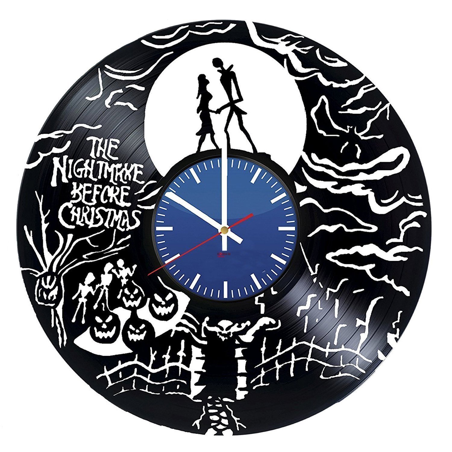 Nightmare Before Christmas blue Vinyl Record Wall Clock