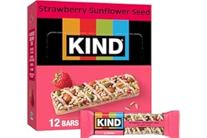 KIND Seeds Fruit & Nuts Snack Bar, Strawberry Sunflower Seed | 5g Protein, High Fiber, Gluten Free Bars, 1.4 OZ, 12 Count