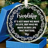 HEXMOZ Best Friend Ornaments for Women - Friends Gifts 2025 - Friendship Gifts for Friend Female, BFFs, Besties, Soul Sisters, Friends Group Christmas Tree Decoration - Friendship Glass Ornament