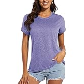 MAGCOMSEN Women's Short Sleeve Quick Dry T-Shirts Wicking Moisture Workout Athletic Running Shirts