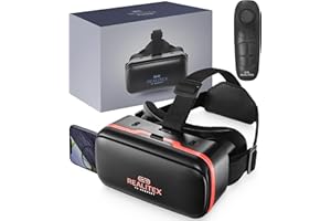 REALITEX 3D VR Headset for Kids + Android Remote - for iPhone & Android Phones | with 3D VR Videos & Apps Links | Virtual Reality Goggles Set for Beginners
