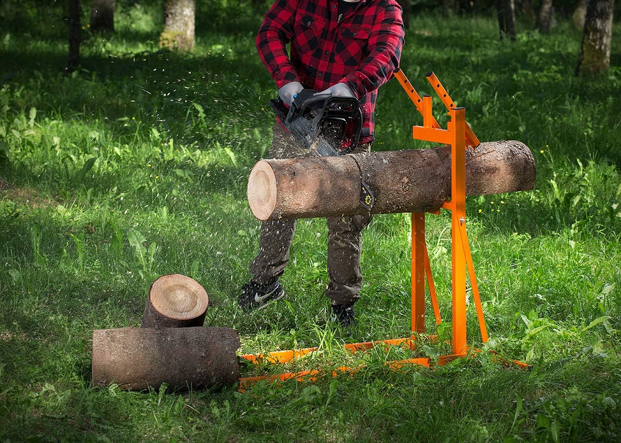 Pecale Log Holder for Wood Cutting, Folding Wood Smart Sawhorse