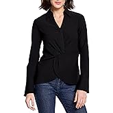 NIC+ZOE Womens Polished Wonderstretch Twist Front Shirt