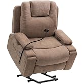 Oversized Dual Motor Recliner Power Lift Chair for Elderly Big Tall, Zero-gravity Power Recliner Sofa, 350lbs Heavy Duty Seat with 4D Armrests, 180 Degree Full Lay-Flat Positioning, Phone Slot, Brown
